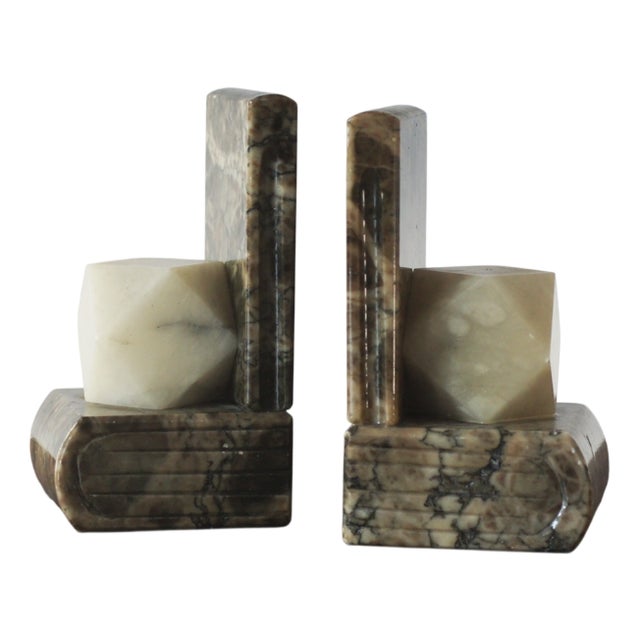 Italian Alabaster Bookends, 1970s, Set of 2 For Sale
