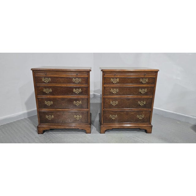 Brown Burr Walnut Chests of Drawers, 1920, Set of 2 For Sale - Image 8 of 12