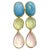 Bochic "Orient" Vintage Pink Quartz, Turquoise & Peridot Earrings 18K Gold & Silver For Sale - Image 15 of 18