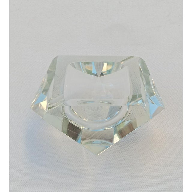 Clear Faceted Murano Ashtray, 1970s For Sale - Image 6 of 7