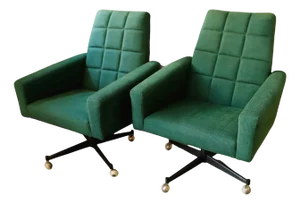 Set of Swivel Chairs on Casters, 1970s