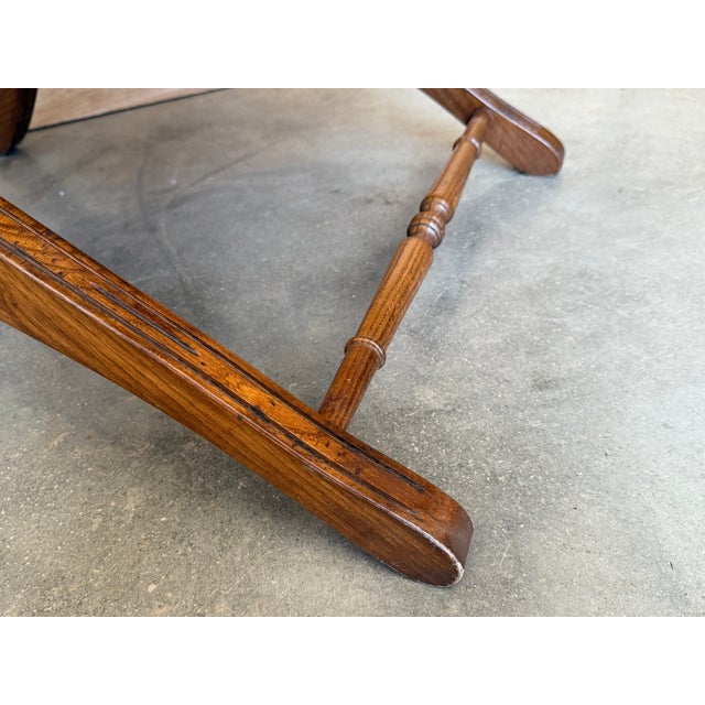 Brown 1930s French Wooden Folding Armchair With Upholstered Cushions For Sale - Image 8 of 14