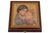 Vintage square hand-crafted burled wood jewelry accent box made in Italy adorned with an Edna Hibel print plays the...