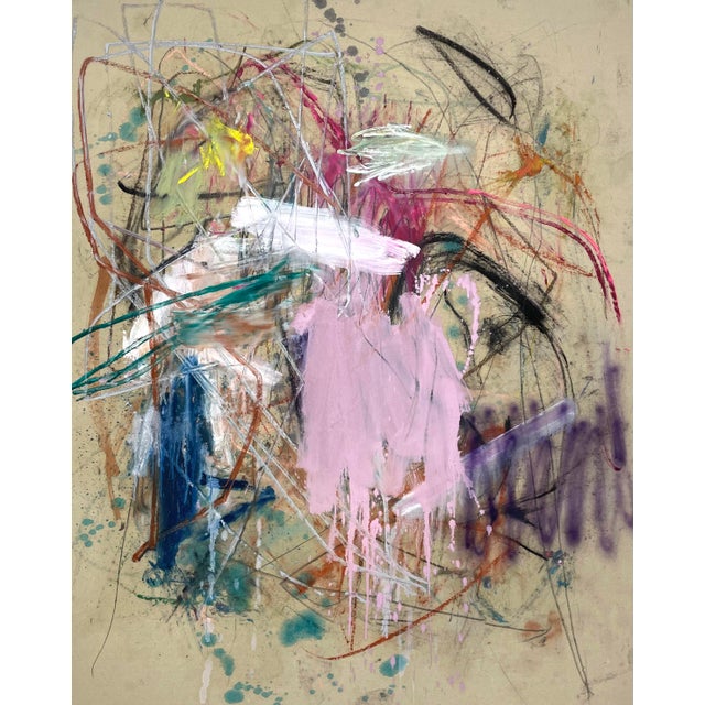 Contemporary Abstract Mixed Media on Canvas "Untitled 31_24" by Ludovic Dervillez For Sale - Image 4 of 4