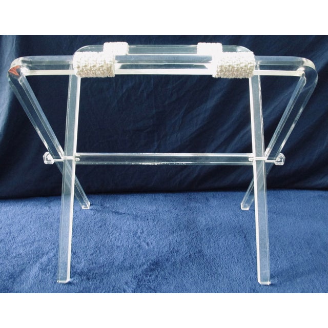 1970s Vintage Sheibe Acrylic Lucite Perspex Luggage Rack | Chairish