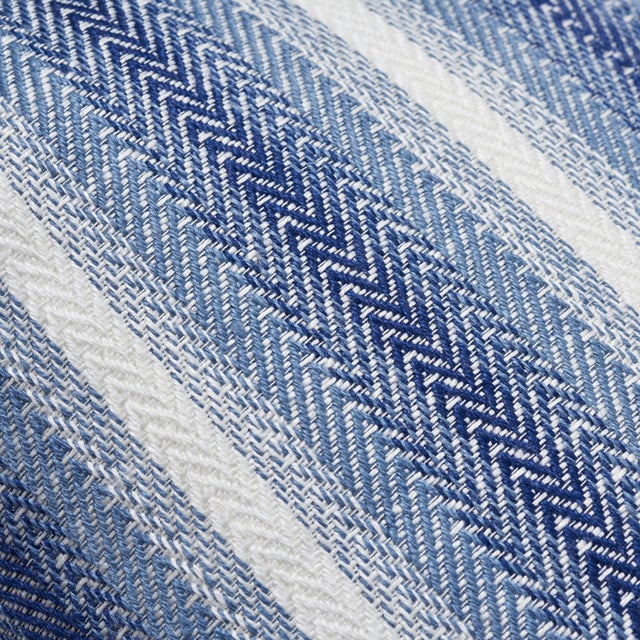 Contemporary Schumacher Colada Stripe 22" Pillow in Blue & White For Sale - Image 3 of 4