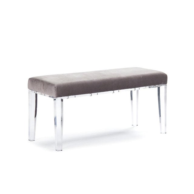 The Emma Bench from Zentique is a modern bench with a natural linen upholstered seat on a clear acrylic base. The...