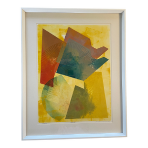 Contemporary “Clockwise” by David Mac Innes – Signed Monoprint, 2004 – 25 X 32 – Custom Framed