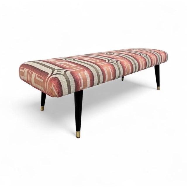 This stunning Mid-Century Modern window bench is a perfect blend of style and function, featuring its original period...