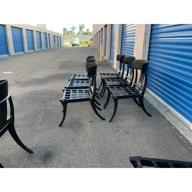 Modern Mid-Century Style Klismos Patio Dining Chairs -6 For Sale In San Diego - Image 6 of 13