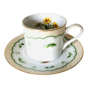 Contemporary Georges Briard "Corn Marigold" Tea Cup Saucer Set- 2 Pieces