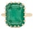9.08Ct Claw Set Natural Green Emerald Solitaire Ring Size 4 in 18k Yellow Gold For Sale