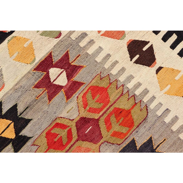Mid 20th Century Colorful Vintage Turkish Flatweave Rug With All-Over Tribal Design For Sale - Image 12 of 12