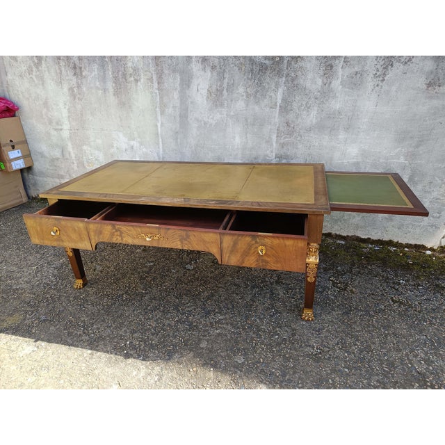 Empire Desk in Bronze and Leather, 1950s For Sale - Image 10 of 18