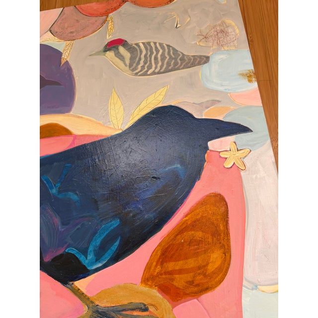 “Raven and Friends” a Fun Bird Painting by LWren Walraven For Sale - Image 4 of 16