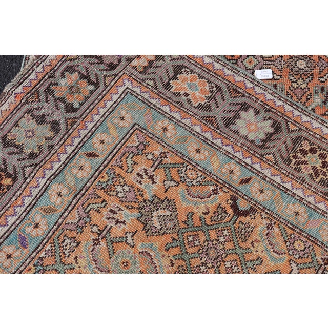 Antique Persian Runner in Herati Design 3' 10" X 12' For Sale - Image 9 of 9