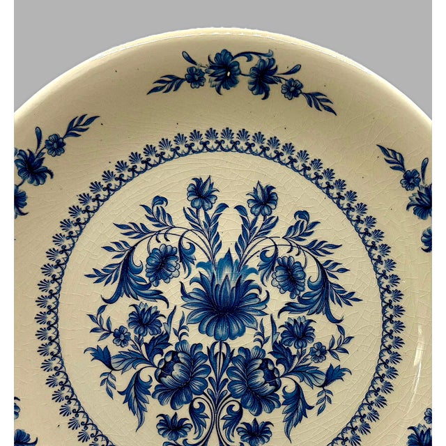 Shabby Chic Blue & White Sado Plates From Portugal - Set of 10 For Sale - Image 3 of 7