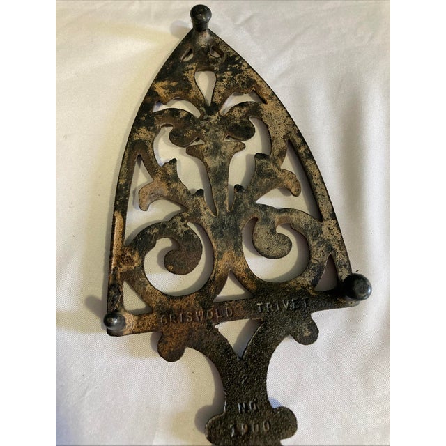 Early 20th Century Griswold Cast Iron Trivet With Ornate Scrollwork For Sale - Image 12 of 12