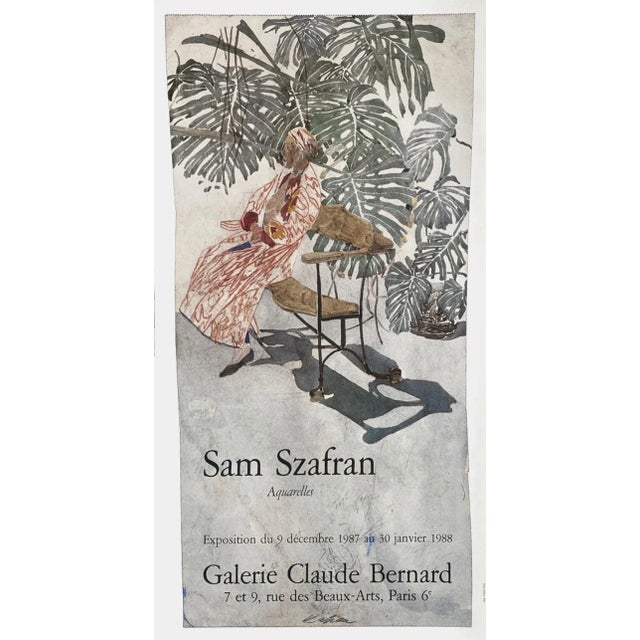 After Sam SZAFRAN CLAUDE BERNARD Gallery 1987 poster on coated paper signed in the plate 14.6 x28.3 in in mint condition