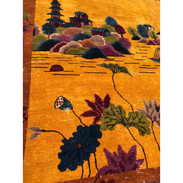 1920s 1920s Art Deco Chinese Rug- 8’11” X 11’5” For Sale - Image 5 of 13