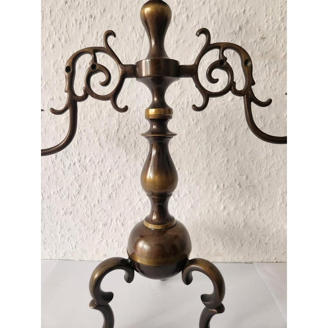 Antique Three-Armed Candlestick in Bronze, 1960s For Sale - Image 10 of 18