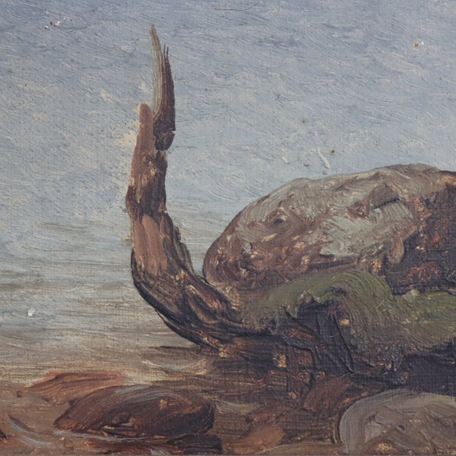 Late 19th Century Antique Oil on Canvas Painting of a Lake Scene Attr. David Johnson C1890 For Sale - Image 5 of 13