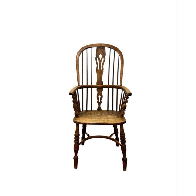 Antique Windsor English Chair in Elm, 1870 For Sale - Image 9 of 9