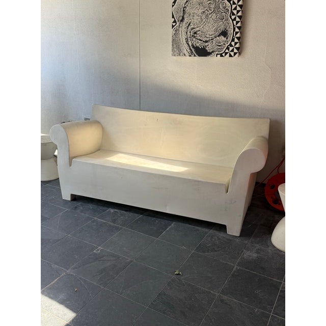 Authentic Kartell Bubble Club sofa and matching armchair designed by Philippe Starck. Iconic Italian postmodern design...