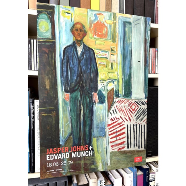 Blue Jasper Johns + Edvard Munch Between the Clock and the Bed Original 2016 Oslo Exhibition Poster For Sale - Image 8 of 10