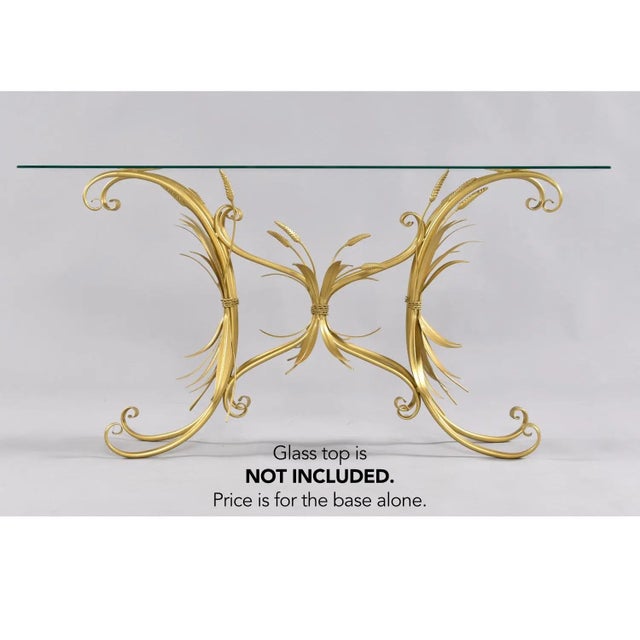 Restored Vintage Gilded Wheat Sheaf Tole Sofa Table Base For Sale - Image 4 of 11