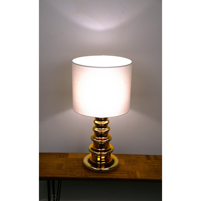 Orrefors Large Mercury Golden Glass Table Lamp by Gustaf Leek for Orrefors, 1960s For Sale - Image 4 of 9