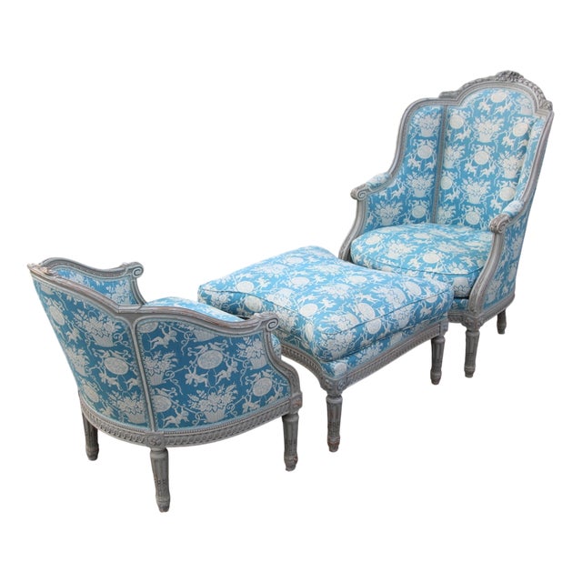 Louis XVI Style Broken Duchess Chair, 1890s, Set of 3 For Sale