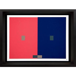 Modern Josef Albers Original Silkscreen 1963 [VII-4b] Red/Blue W/Custom Frame For Sale