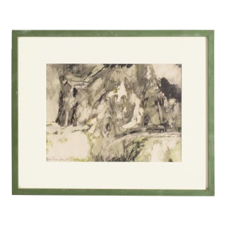 1960 “Grèce” Abstract Watercolor Painting by Le Rouse For Sale