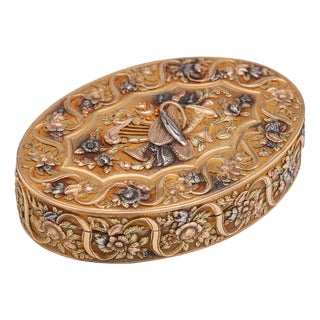 Antique Continental 3-Colour Gold Snuff Box, 1800s For Sale