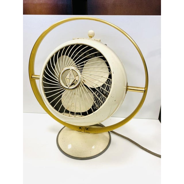 Cream White Fan by Prometheus, 1950s For Sale - Image 11 of 18