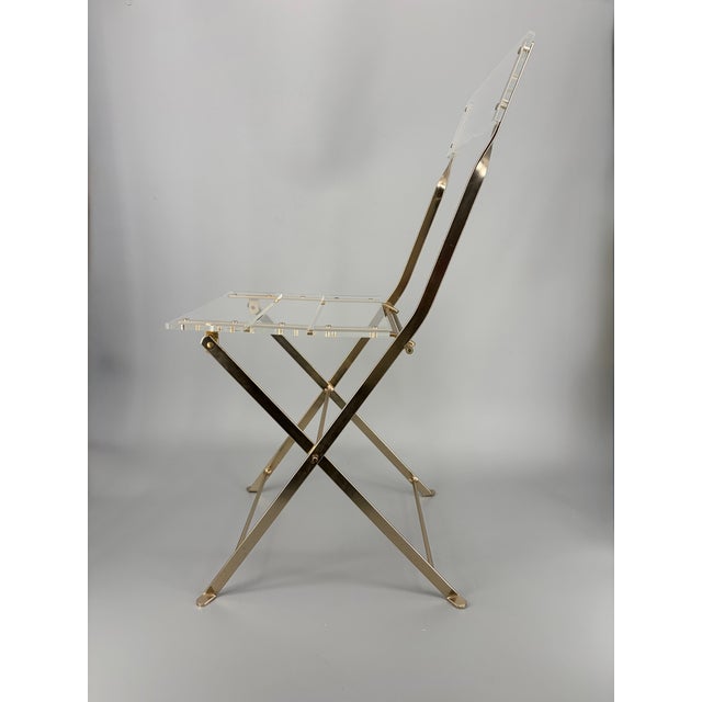 Contemporary Hollywood Regency Folding Chair by Yonel Lebovici and Bernard Berthet for Marais International, France, 1973 For Sale - Image 3 of 14