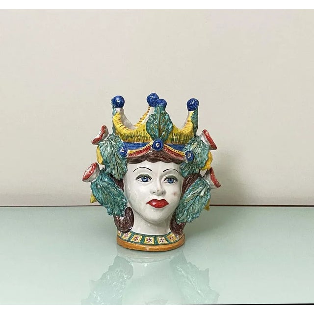 Ceramic Ceramic Head from Caltagirone For Sale - Image 7 of 7