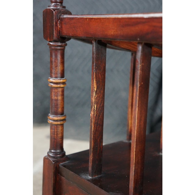 Mid 20th Century English Georgian Style Mahogany Canterbury Magazine Rack Stand 19" For Sale - Image 16 of 18