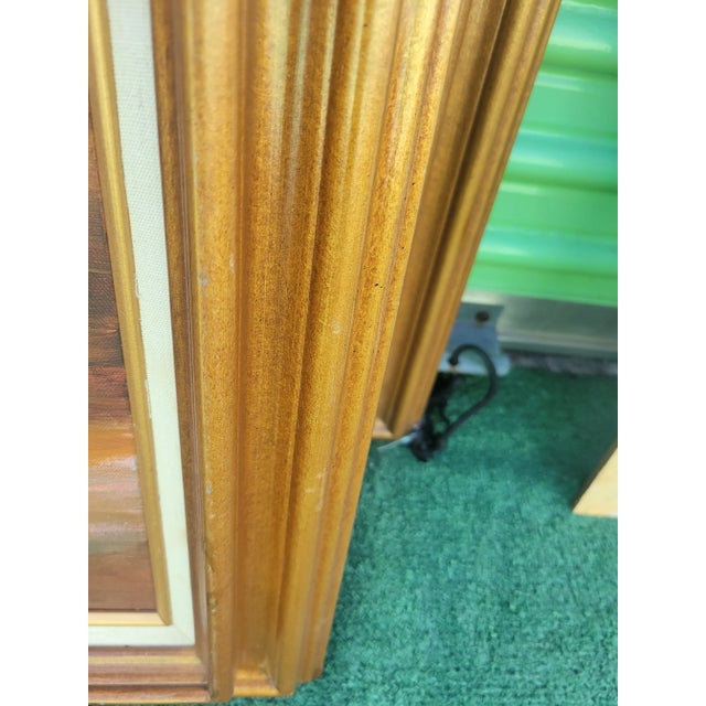 Wood Custom Painted Equestrian Tan Spotted Horse Canvas Framed Fine Wall Art For Sale - Image 7 of 10