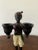 Metal Pair of Vintage Painted Cast-Iron Figurative Double Candleholders For Sale - Image 7 of 12