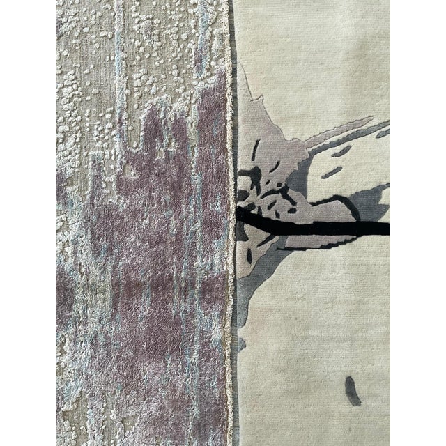 Textile Textural Silk Rug in Faint Blues and Pinks by Doris Leslie Blau For Sale - Image 7 of 8