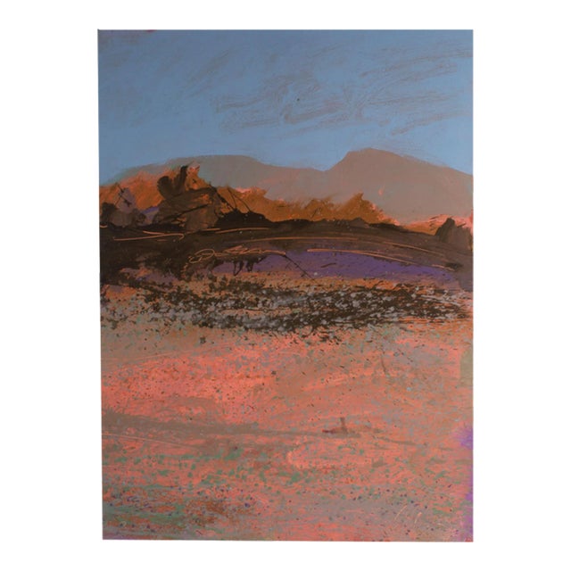 1980s Abstract Landscape Acrylic Painting by Harry Hilson For Sale