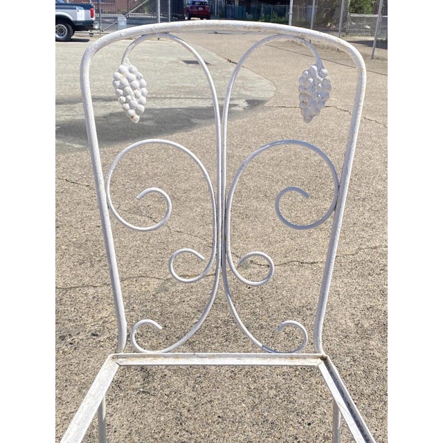 Vintage John Salterini Grapevine Wrought Iron Garden Patio Dining Set - 7 Pc Set For Sale - Image 4 of 11