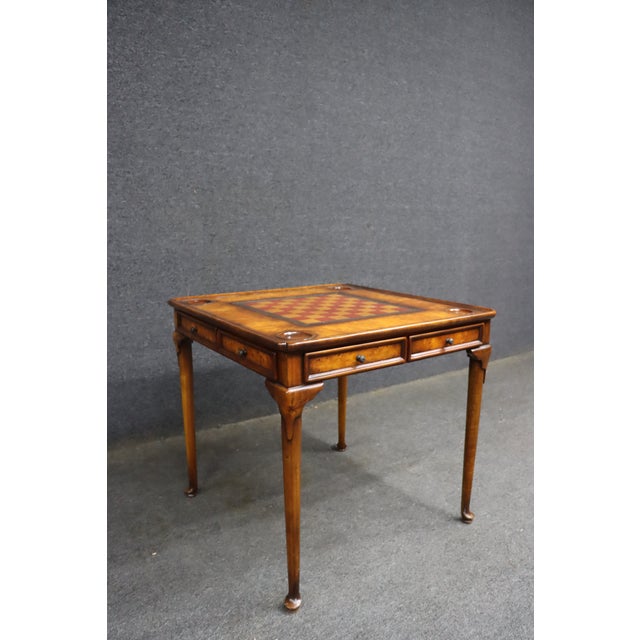 Traditional Theodore Alexander Walnut Game Table For Sale - Image 3 of 16