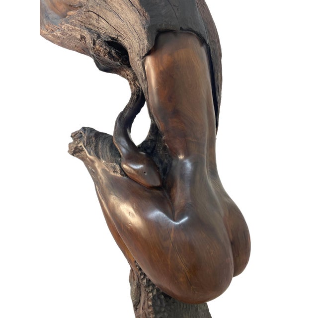 Wood 1980s Monumental Signed Wood Sculpture by Sig De Tonancour, 1984 | Organic Modern Figurative Form For Sale - Image 7 of 13