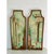 A distinctive pair of Italian capriccio landscapes, painted in oil on shaped panels and presented in softly worn giltwood...