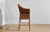 Contemporary Handwoven Malawi Cane Bar Stool in Classic Weave With White Linen Cushion For Sale - Image 3 of 7