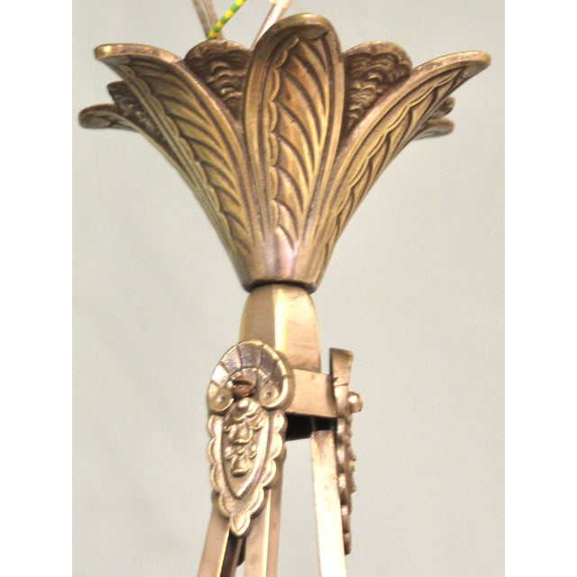 Muller Frères Art Deco French Pending Lamp by Muller Frères, 1920s For Sale - Image 4 of 12
