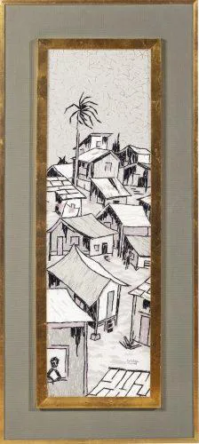 Angelo Schepis, Favela in the Rain, Acrylic Mosaic